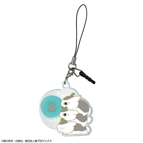 『夏目友人帳』アクリルイヤホンジャックアクセサリー デザイン05(トリプルニャンコ先生/B)【202507再販】