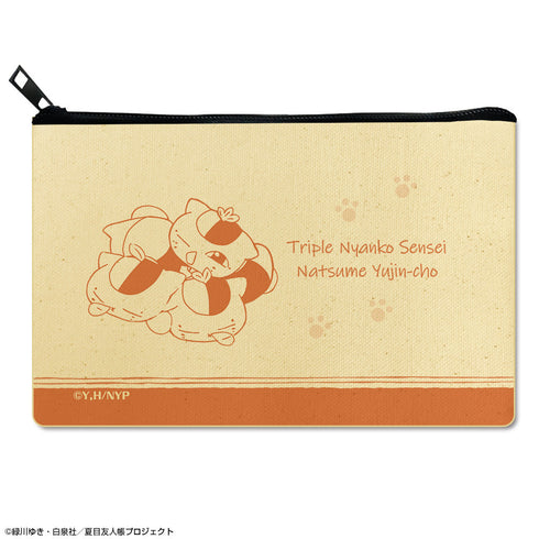 『夏目友人帳』フラットポーチ Ver.2 デザイン02(トリプルニャンコ先生/A)【202511再販】