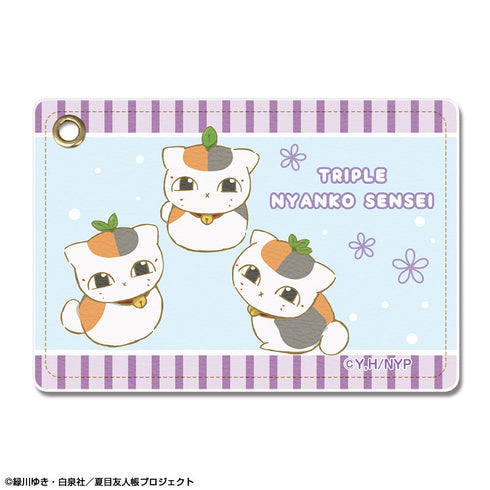 『夏目友人帳』レザーパスケース Ver.2 デザイン03(トリプルニャンコ先生/A)【202511再販】