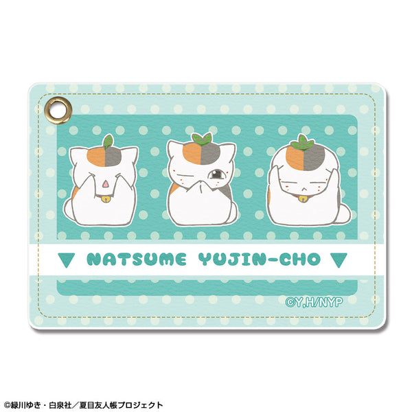 『夏目友人帳』レザーパスケース Ver.2 デザイン04(トリプルニャンコ先生/B)【202504再販】