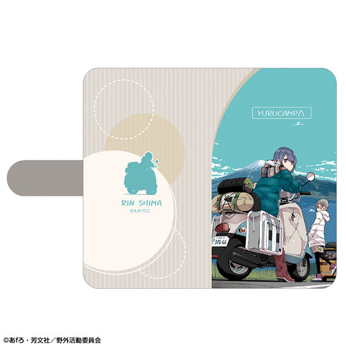 『ゆるキャン△』ブックスタイルスマホケース Mサイズ Ver.2 デザイン05(各務原なでしこ&志摩リン/B)【202412再販】
