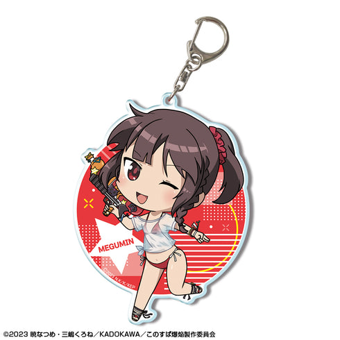 『この素晴らしい世界に爆焔を!』ビッグアクリルキーホルダー デザイン03(めぐみん/ちびキャラTシャツ水着Ver.)【202608再販】
