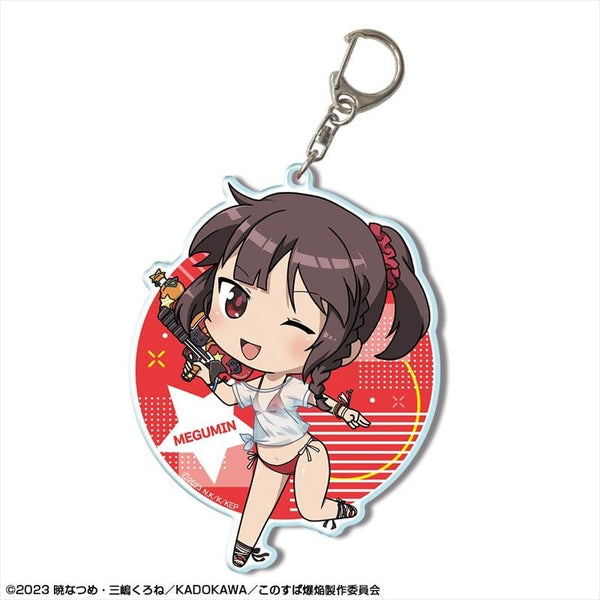 『この素晴らしい世界に爆焔を!』ビッグアクリルキーホルダー デザイン03(めぐみん/ちびキャラTシャツ水着Ver.)