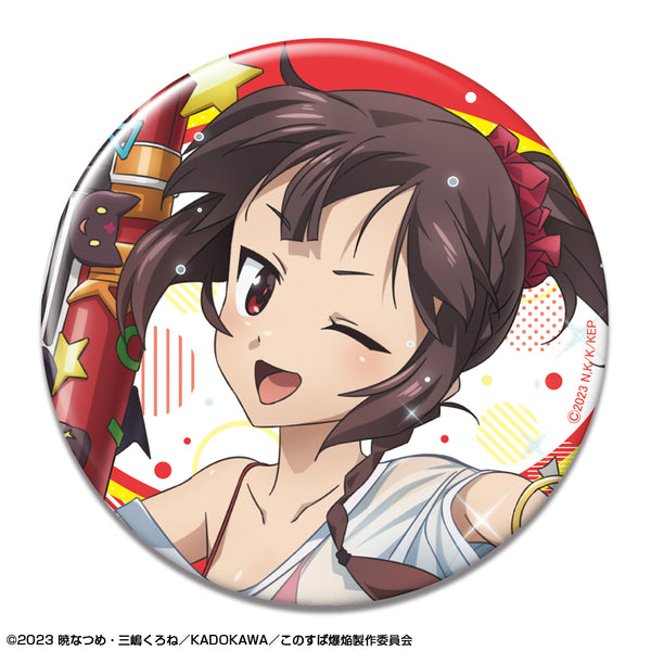 『この素晴らしい世界に爆焔を!』缶バッジ デザイン03(めぐみん/Tシャツ水着Ver./B)【描き下ろし】【202608再販】