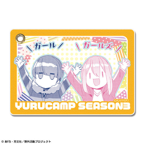 『ゆるキャン△ SEASON3』レザーパスケース Ver.3 デザイン02(各務原なでしこ&志摩リン)【202508再販】