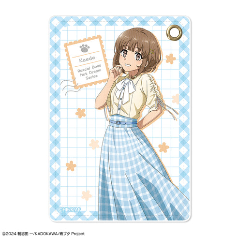 『青春ブタ野郎シリーズ』レザーパスケース デザイン05(梓川花楓/サマーチェックver.)【描き下ろし】