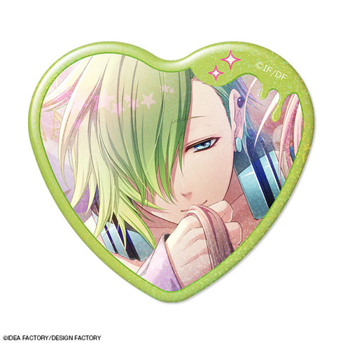 "Glass Heart Princess" Heart-Shaped Hologram Pin Badge Design 08 (Kanata Hoshino/B)