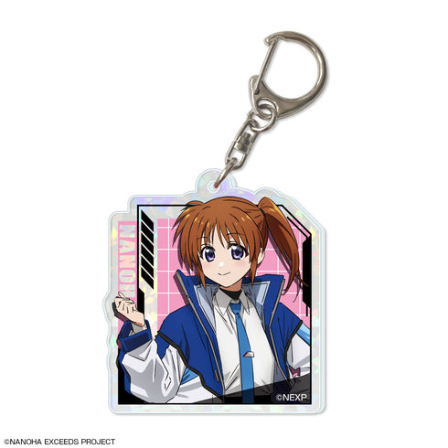 『魔法少女リリカルなのは EXCEEDS Gun Blaze Vengeance』ホログラムアクリルキーホルダー デザイン02(高町なのは)