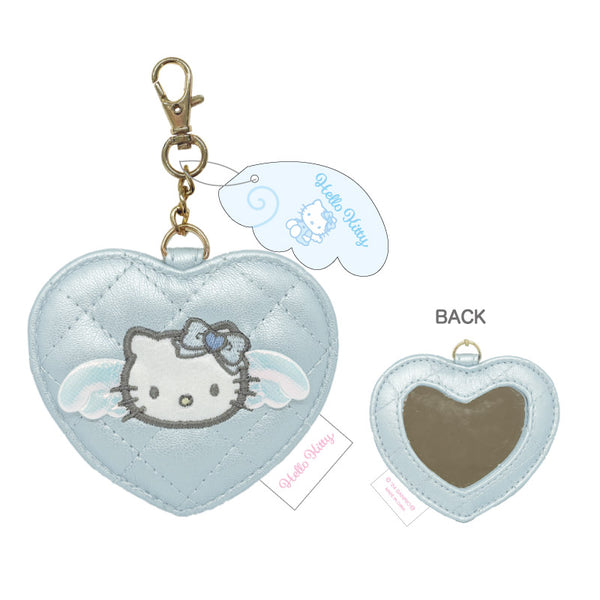 『ハローキティ』 エンジェルキルティングハート ミラー ブルー