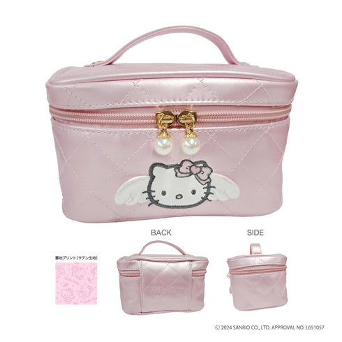 『ハローキティ』エンジェル キルティング バニティポーチ ピンク
