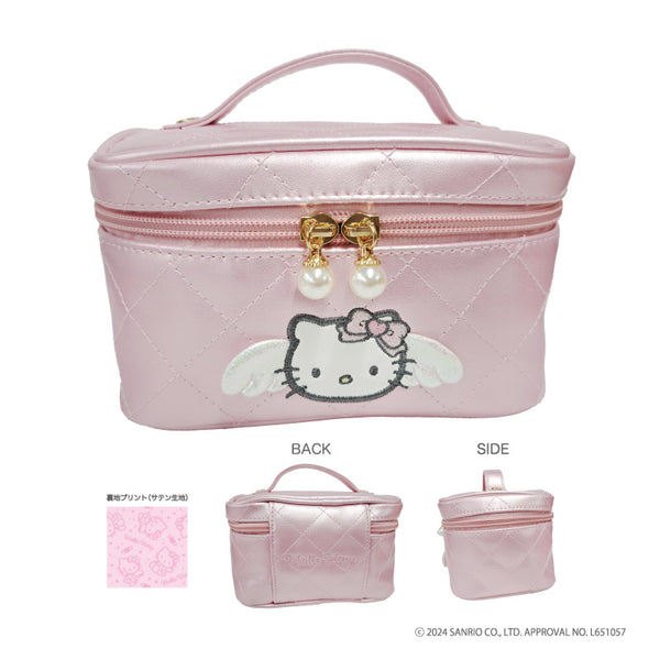 『ハローキティ』エンジェル キルティング バニティポーチ ピンク