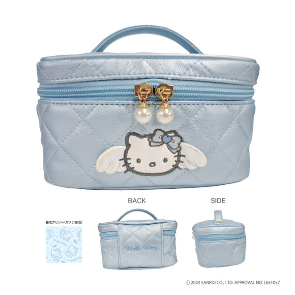 『ハローキティ』エンジェル キルティング バニティポーチ ブルー