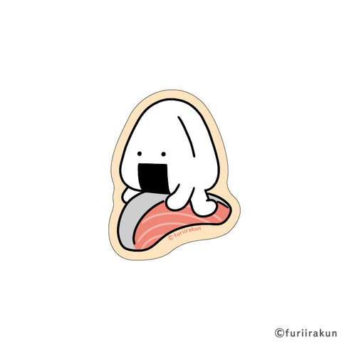 『おにうめ』ステッカー しゃけ