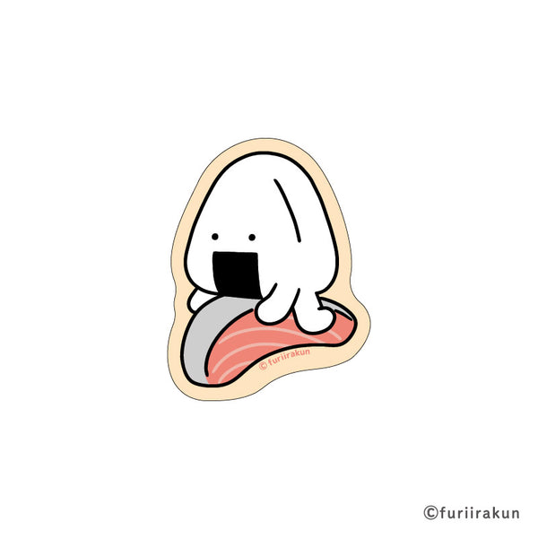 『おにうめ』ステッカー しゃけ