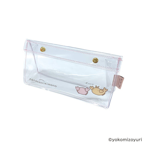 『なんでもいきもの』マチ付きクリアポーチ カニとエビ