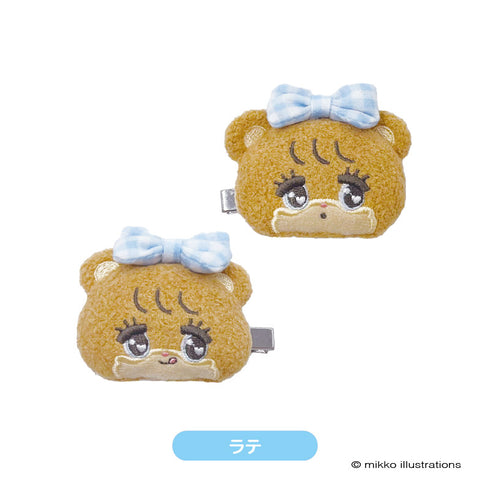 『mikko illustrations(ミッコ)』ぬいぐるみへアクリップ ラテ