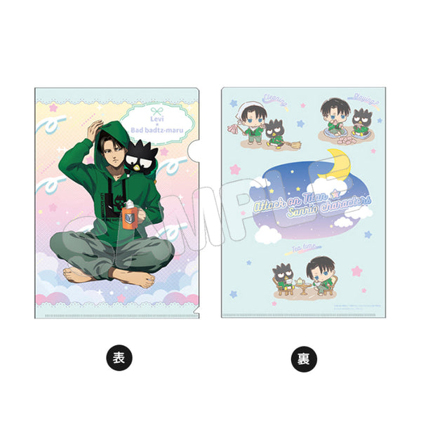 『進撃の巨人×サンリオキャラクターズ』4 A4クリアファイル リヴァイ×バッドばつ丸