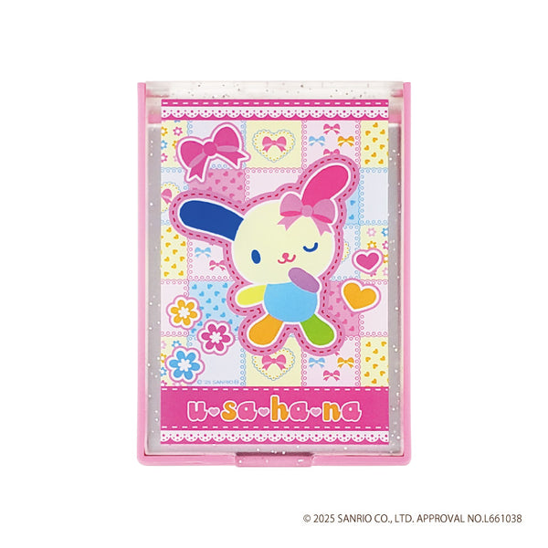 『ウサハナ』コンパクトミラー ピンク