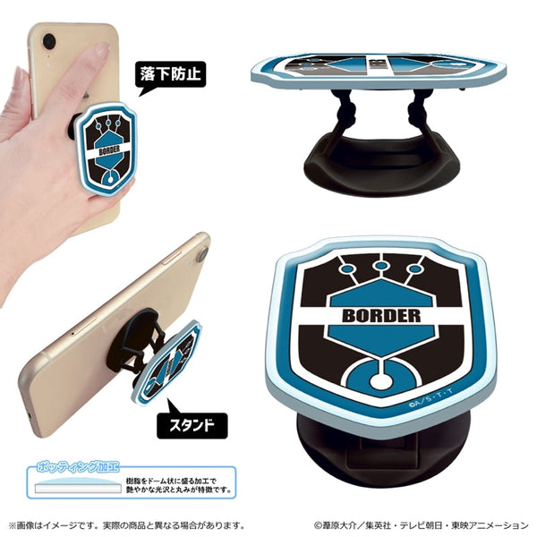『ワールドトリガー』<黒ベストスーツver.> 第3 弾 アクリルスマホグリップ/玉狛支部エンブレム(迅)