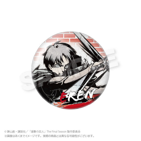 『進撃の巨人』墨絵風ちょいデカ缶バッジ エレン【202506再販】