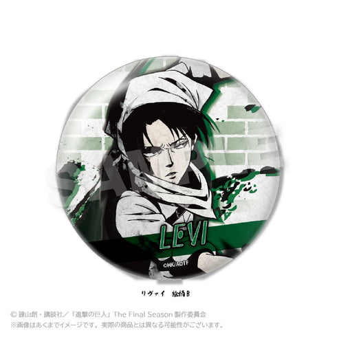 『進撃の巨人』墨絵風ちょいデカ缶バッジ Vol.2 リヴァイ絵柄B【202507再販】