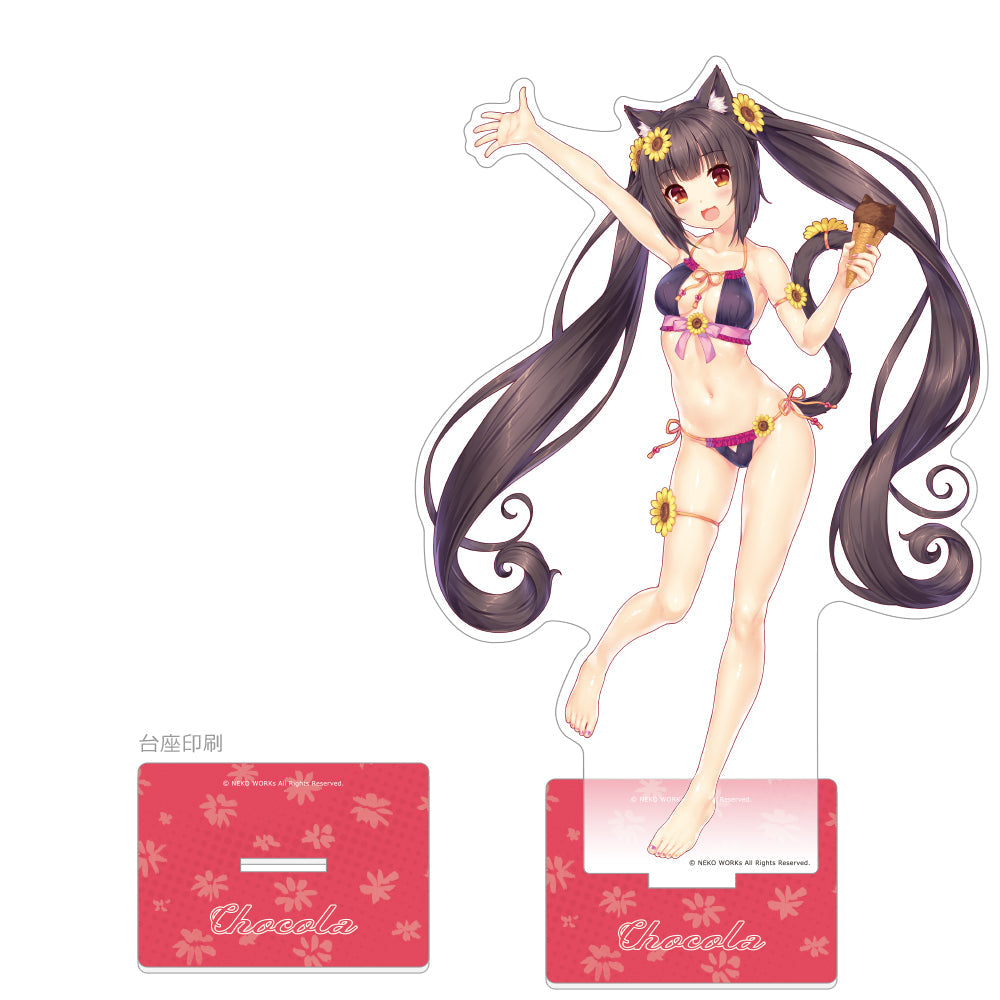ネコぱら 特大アクリルスタンド 水着 6個コンプセット　カーテン魂 30cm程 ネコぱら』特大アクリルスタンド(ショコラ/水着) – Anime Store JP