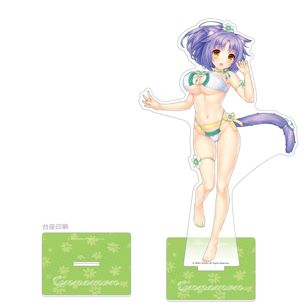 ネコぱら シナモン 描き下ろし特大アクリルスタンド 水着ver. グッズ-スタンドポップ】ネコぱら 特大アクリルスタンド
