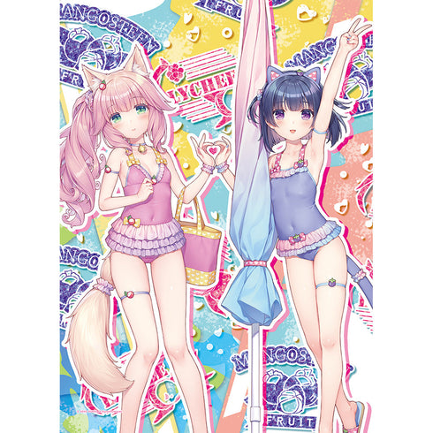 『ネコぱら』B2タペストリー(フレーズ&時雨/水着)Wスエード