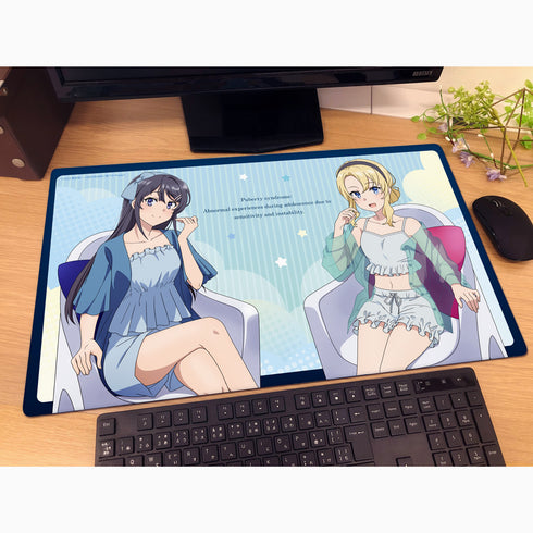 《青春豬男不會夢見書包女孩》全新繪製橡膠地墊(櫻島麻衣&豐濱乃穗/居家服)【202610再版】