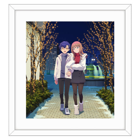 『グリッドマンユニバース』描き下ろし額装高精細アート(麻中蓬&南夢芽/冬デート)