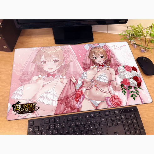 『バニーガーデン』描き下ろしラバーマット (花奈/バニーウエディング水着)