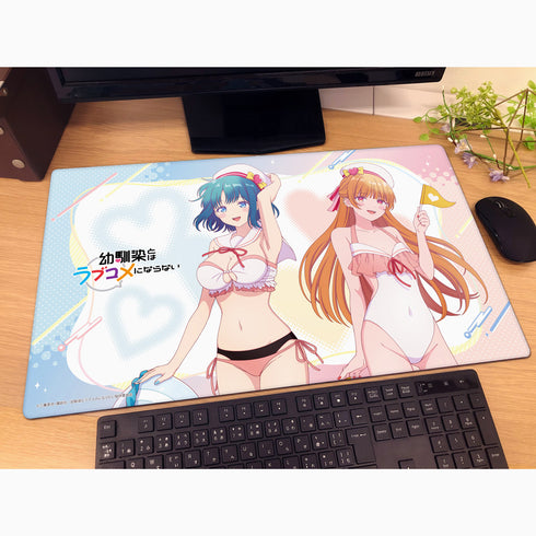 "Childhood Friends Don't Make for Romantic Comedies" Original Art Rubber Mat (Marine Sailor Swimsuit)