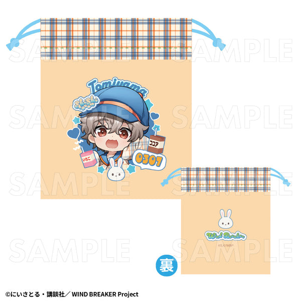 『WIND BREAKER』チェックセーラー 巾着ポーチ 兎耳山丁子