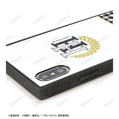 『ブルーロック』白宝高校校章 スクエア強化ガラスiPhoneケース