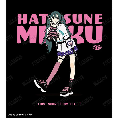 《初音未来》全新绘制 初音未来 爱心版 Art by coalowl 长款T恤 ver.B 男女通用款【202608再版】