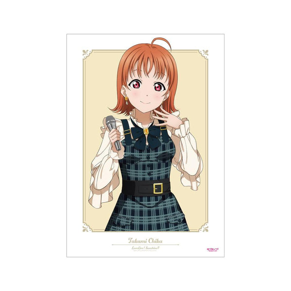 『ラブライブ!サンシャイン!!』描き下ろし 高海 千歌 チェックワンピース衣装ver. A3マット加工ポスター【202605再販】