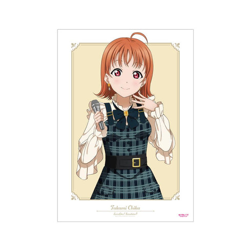『ラブライブ!サンシャイン!!』描き下ろし 高海 千歌 チェックワンピース衣装ver. A3マット加工ポスター【202510再販】