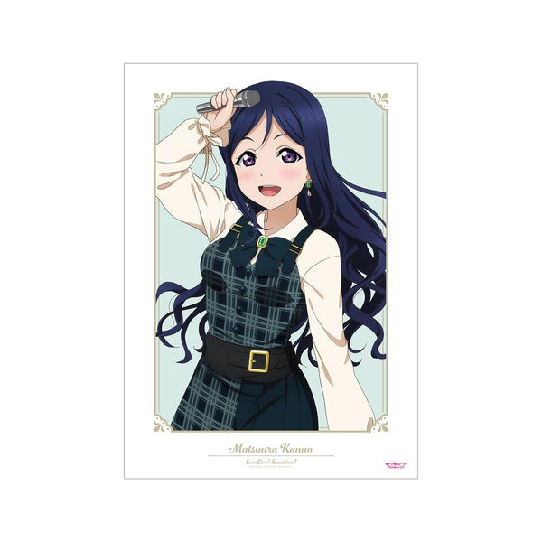 『ラブライブ!サンシャイン!!』描き下ろし 松浦 果南 チェックワンピース衣装ver. A3マット加工ポスター【202605再販】