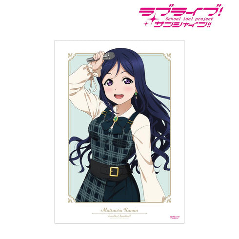 『ラブライブ!サンシャイン!!』描き下ろし 松浦 果南 チェックワンピース衣装ver. A3マット加工ポスター【202503再販】