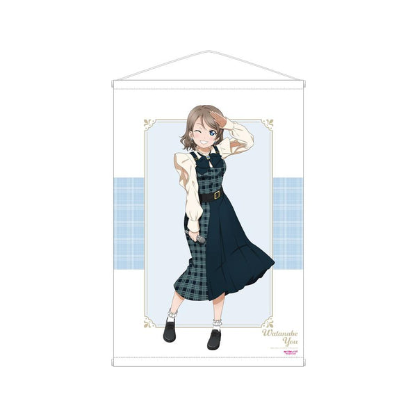 『ラブライブ!サンシャイン!!』描き下ろし 渡辺 曜 チェックワンピース衣装ver. B2タペストリー【202605再販】