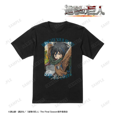 『進撃の巨人』ミカサ grunge CANVAS Tシャツレディース【202512再販】