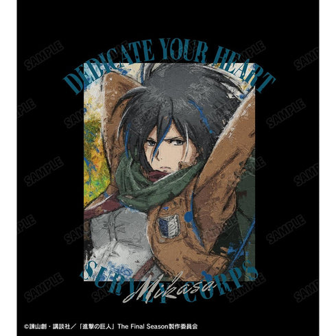 『進撃の巨人』ミカサ grunge CANVAS Tシャツレディース【202512再販】