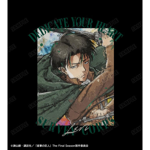 『進撃の巨人』リヴァイ grunge CANVAS Tシャツレディース【202507再販】