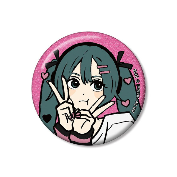 『初音ミク』描き下ろし 初音ミク ハートver. Art by coalowl グリッター缶バッジ ver.B【202604再販】