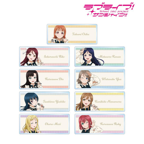 『ラブライブ!サンシャイン!!』描き下ろし チェックワンピース衣装ver. トレーディングアクリルネームプレート(単位/BOX)