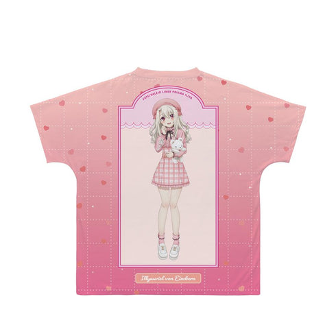 『Fate/kaleid liner プリズマ☆イリヤ Licht 名前の無い少女』描き下ろしイラスト イリヤ PINK kawaii style ver. フルグラフィックTシャツユニセックス【202501再販】