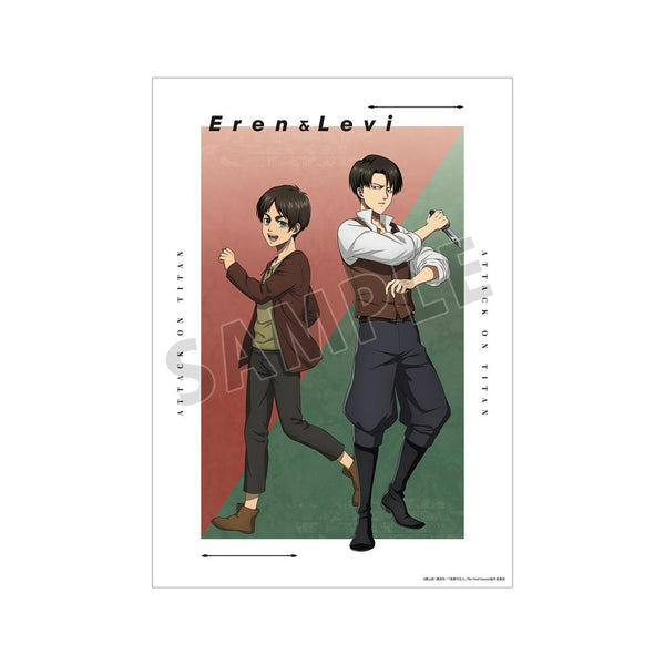 『進撃の巨人』描き下ろし エレン&リヴァイ 過去ver. A3マット加工ポスター【202512再販】