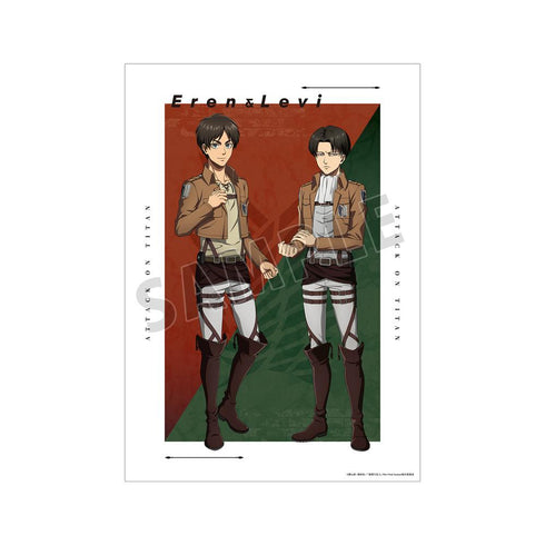 『進撃の巨人』描き下ろし エレン&リヴァイ 現在ver. A3マット加工ポスター【202512再販】