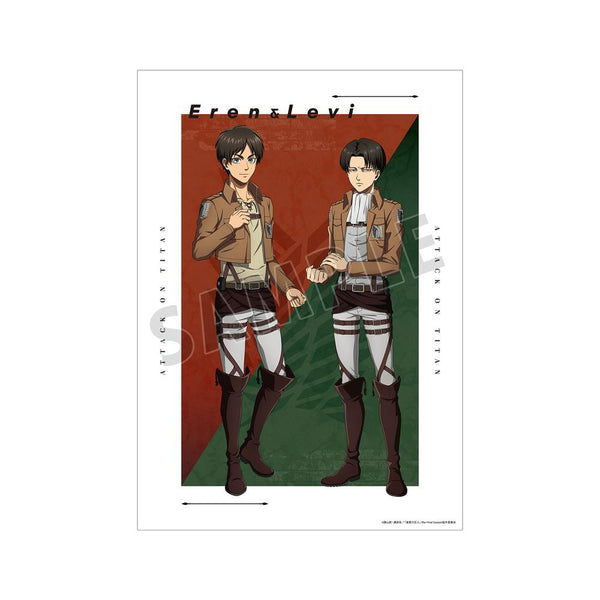 『進撃の巨人』描き下ろし エレン&リヴァイ 現在ver. A3マット加工ポスター【202512再販】
