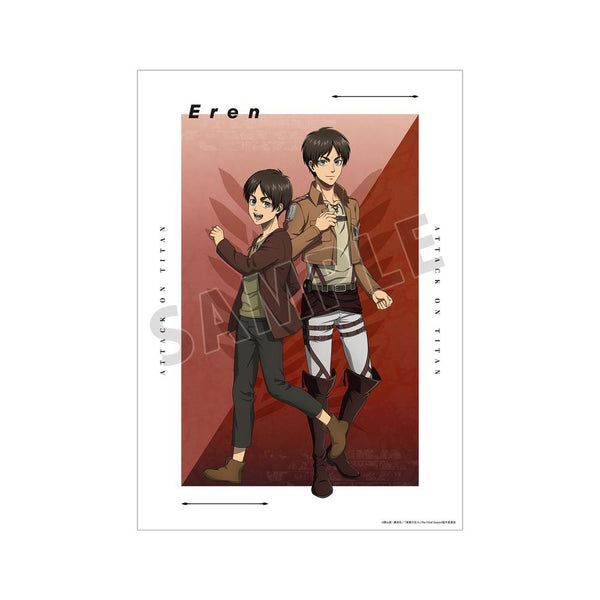 『進撃の巨人』描き下ろし エレン 過去と現在ver. A3マット加工ポスター【202512再販】